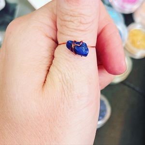 Cute custom ring size 6 with sapphire crystal